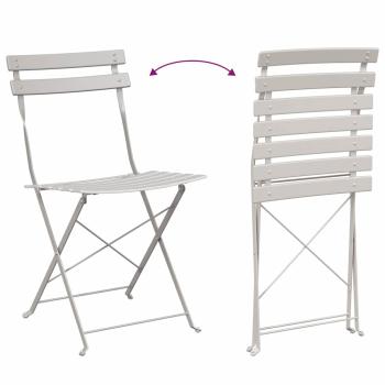 Faltbare Gartenstühle 2er Set Beige Stahl
