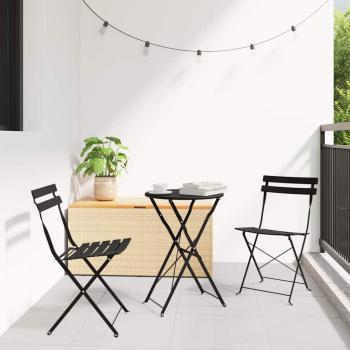 ARDEBO.de - Faltbare Gartenstühle 2er Set in Anthrazit aus Stahl