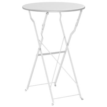 Faltbarer Bistrotisch Weiß Ø50x71 cm Pulverbeschichteter Stahl