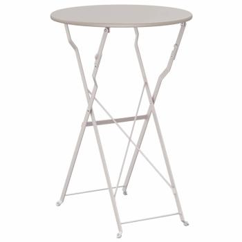 Klapp-Bistrotisch Beige Ø50x71 cm Pulverbeschichteter Stahl