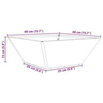 Metallpflanzer Schwarz Metall 40 x 40 x 15 cm Langlebig