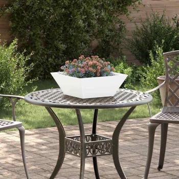 ARDEBO.de - Metallpflanzkübel Cooler Weißton Metall 40 x 40 x 15 cm