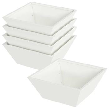 Plastikpflanzerset Weiß Kunststoff 40 x 40 x 15 cm Stapelbar