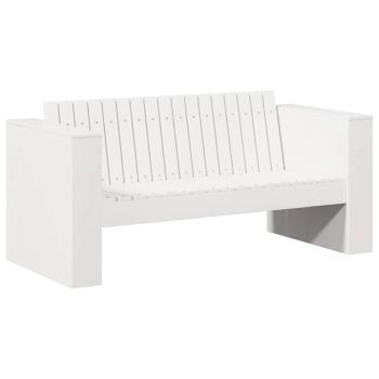 Garten Sofa 2-Sitzer 134x60x62 cm Weiß Massivholz Kiefer