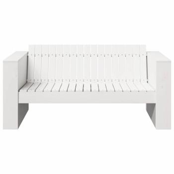 Garten Sofa 2-Sitzer 134x60x62 cm Weiß Massivholz Kiefer