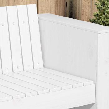 Garten-Sofa 3-Sitzer Weiß Holz Mittel Langlebig Outdoor-Sofa