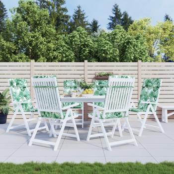 ARDEBO.de - Hochlehner-Auflagen 6 Stk. Blattmuster Oxford-Gewebe