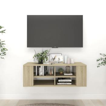 ARDEBO.de - TV-Wandschrank Sonoma-Eiche 102x35x35 cm Holzwerkstoff
