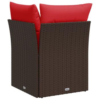 Garten-Ecksofa mit Kissen Braun Poly Rattan