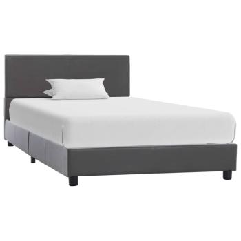 ARDEBO.de - Bettgestell Grau Kunstleder 100x200 cm
