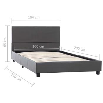 Bettgestell Grau Kunstleder 100x200 cm