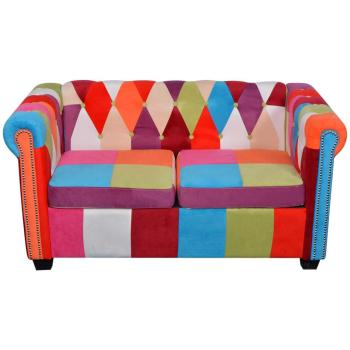 Chesterfield-Sofa 2-Sitzer-Sofa Stoff