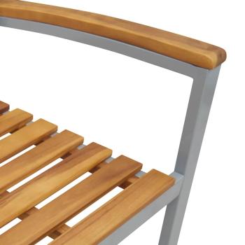 7-teiliges Garten-Esstischset aus solidem Akazienholz und Metall