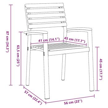 7-teiliges Garten-Diningset aus massivem Akazienholz und Metall