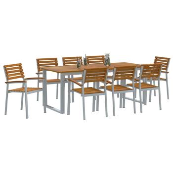 9-teiliges Gartendienst-Set aus solidem Akazienholz und Metall