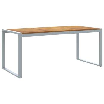 5-teiliges Garten Esstischset aus solidem Teakholz und Metall