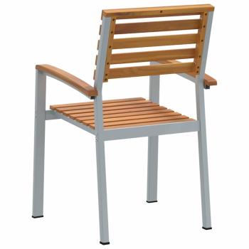 Stapelbare Gartenstühle 6 Stück Massivholz Akazie und Metall