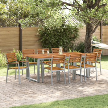 Stapelbare Gartenstühle 8 Stück Solid Wood Akazie und Metall