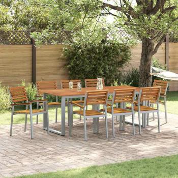 Stapelbare Gartenstühle 8 Stück Solid Wood Akazie und Metall