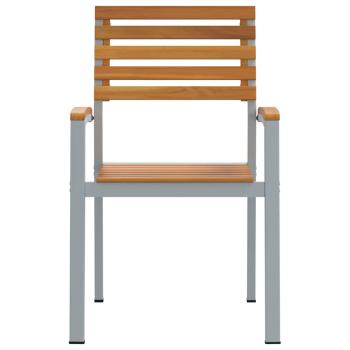 Stapelbare Gartenstühle 8 Stück Solid Wood Akazie und Metall