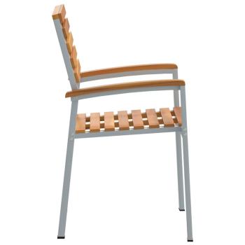 Stapelbare Gartenstühle 8 Stück Solid Wood Akazie und Metall