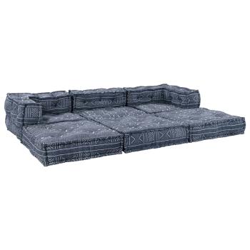 Puff-Schlafsofa 3-Sitzer Modular Indigo Stoff
