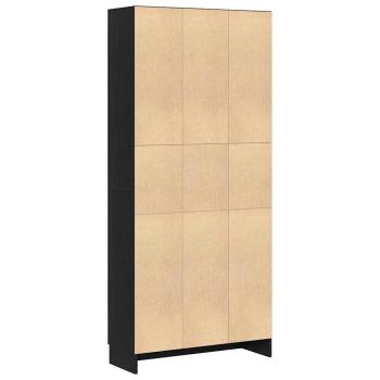 Bücherregale 2er Set Schwarz Eiche 82,5x30,5x185 cm Holzwerkstoff