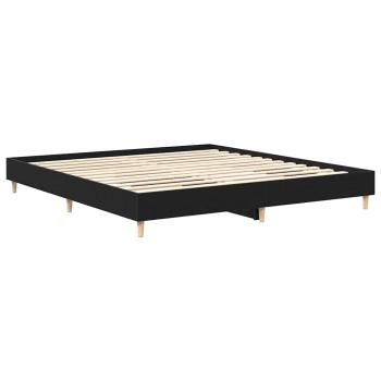Bettrahmen Schwarz Eichen-Optik 203 x 203 x 25 cm Holzwerkstoff