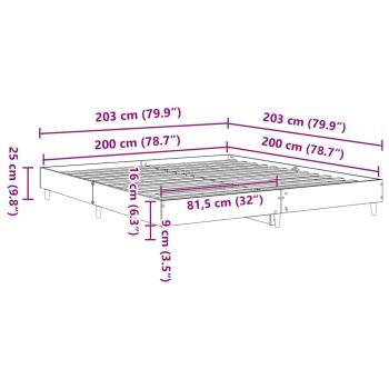 Bettgestell Schwarz-Oak 200x200 cm Holzwerkstoff