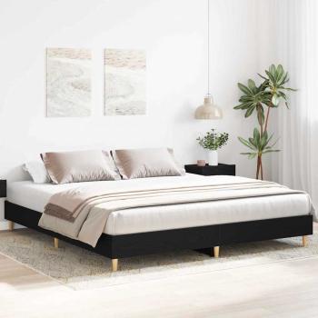 Bettgestell Schwarz Eiche 180x200 cm Hergestelltes Holz