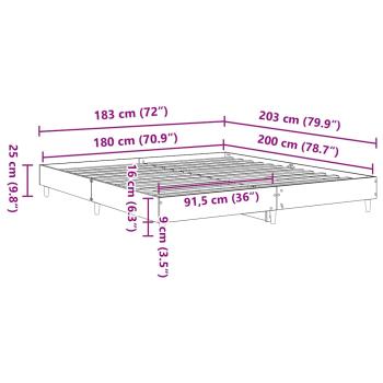 Bettgestell Schwarz Eiche 180x200 cm Hergestelltes Holz