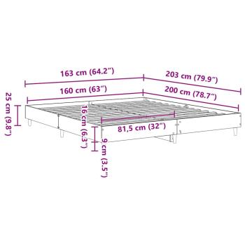 Bettgestell Schwarze Eiche 160x200 cm Holzwerkstoff