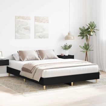 Bettgestell Schwarze Eiche 140x200 cm Konstruiertes Holz