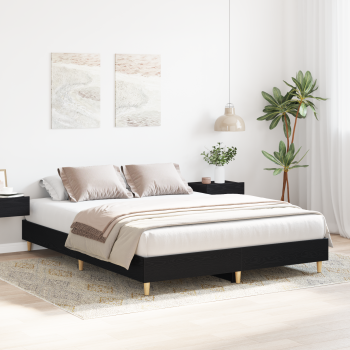 Bettgestell Schwarze Eiche 140x200 cm Konstruiertes Holz