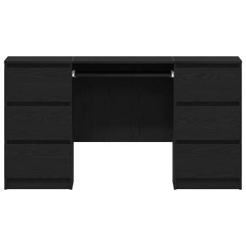 Schreibtische 2 Stück Schwarz Eiche 140x50x76 cm Holzwerkstoff