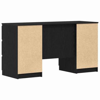 Schreibtische 2 Stück Schwarz Eiche 140x50x76 cm Holzwerkstoff