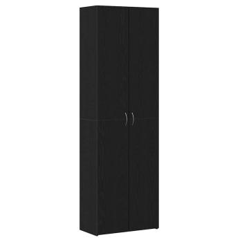 Büroschrank Schwarz Eiche 60x32x190 cm Holzwerkstoff