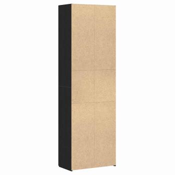 Büroschrank Schwarz Eiche 60x32x190 cm Holzwerkstoff