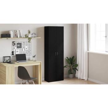 Büroschrank Schwarz Eichen-Optik 60 x 32 x 190 cm Holzwerkstoff