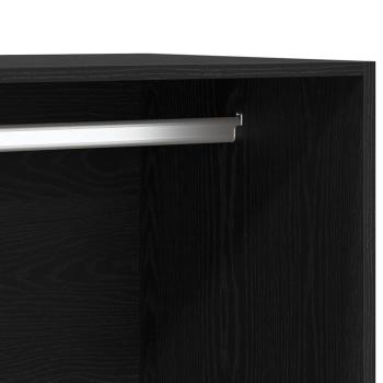 Kleiderschrank in Schwarz und Eiche, 100x50x200 cm, aus Holzwerkstoff