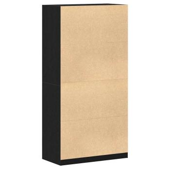 Kleiderschrank in Schwarz und Eiche, 100x50x200 cm, aus Holzwerkstoff