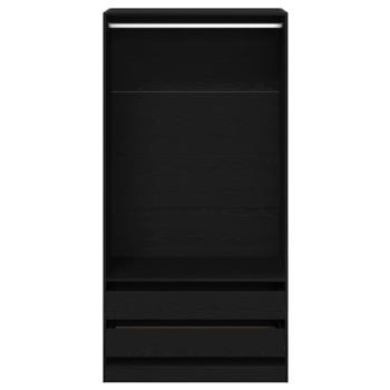 Kleiderschrank in Schwarz und Eiche, 100x50x200 cm, aus Holzwerkstoff