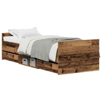 Bettgestell ohne Matratze Altholz 75x190 cm Holzwerkstoff
