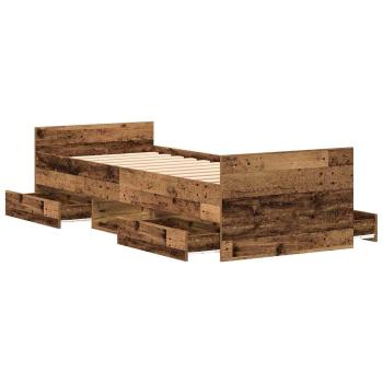 Bettgestell ohne Matratze Altholz 75x190 cm Holzwerkstoff