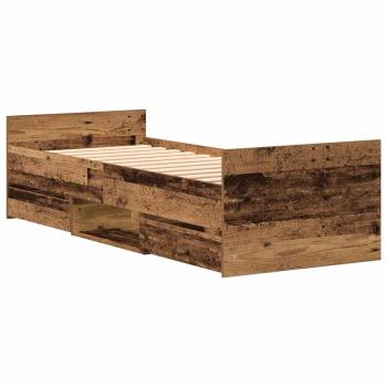 Bettgestell ohne Matratze Altholz 75x190 cm Holzwerkstoff