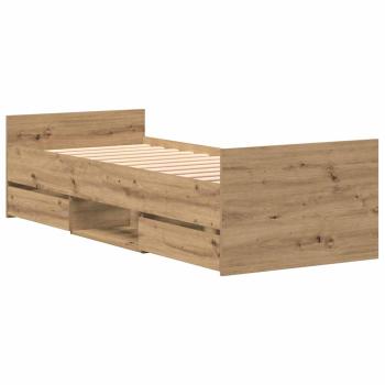 Bettgestell ohne Matratze Artisan Eiche 75x190 cm Holzwerkstoff