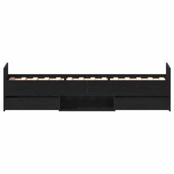 Bettgestell ohne Matratze Schwarz Eiche 75x190 cm Holzwerkstoff