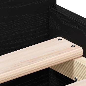 Bettgestell ohne Matratze Schwarz Eiche 75x190 cm Holzwerkstoff