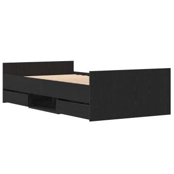 Bettrahmen Schwarz Eichen-Optik 193 x 93 x 50 cm Holzwerkstoff
