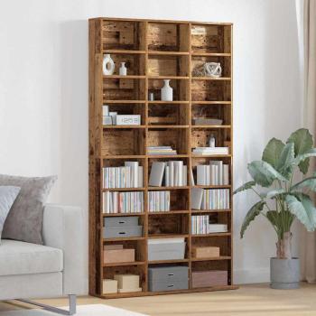 ARDEBO.de - CD Schrank - Altes Holz - 101x23x177,5 cm - Holzwerkstoff